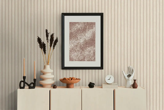 Natural Beige Wood Slat Effect Wallpaper, Embossed Light Stripe