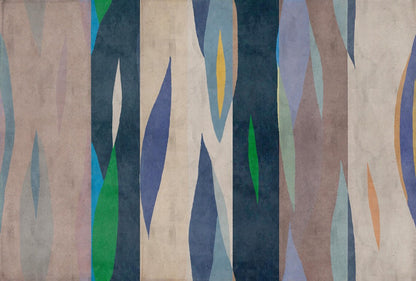 Modern Abstract Leaf Panel Mural