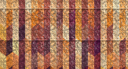 Baroque Scroll Wall Mural, Vintage Filigree Pattern, Abstract Art