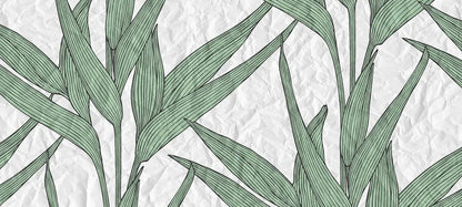Botanical Leaf – Green & White Crushed Paper Texture