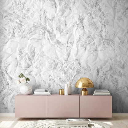 Wrinkled Toile de Jouy Wall Mural, Distressed French Country