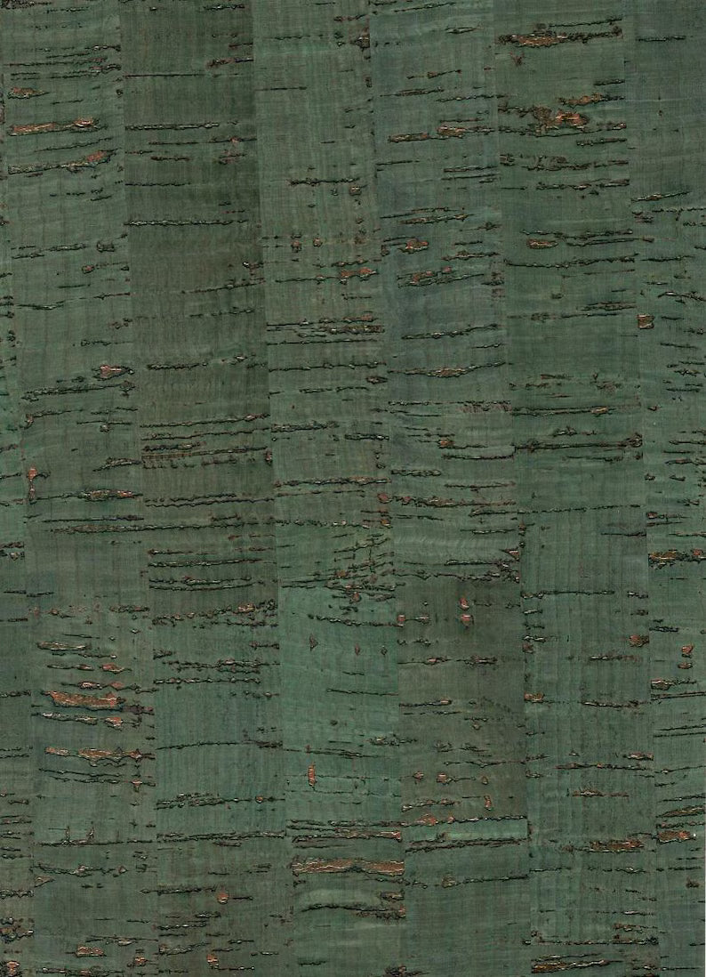 Moss Green Cork Wallpaper with Delicate Texture