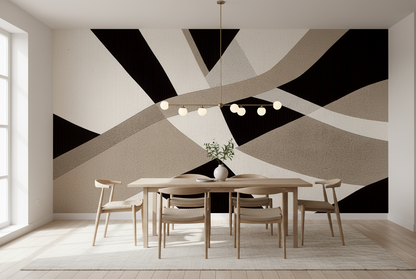 Abstract Geometric Wall Mural Art for Living Room