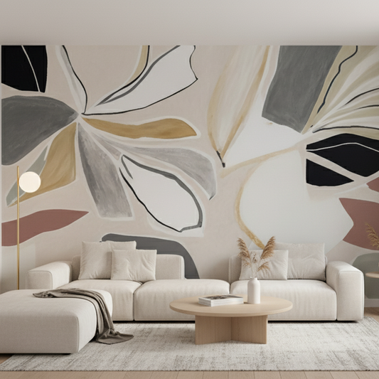 Abstract Bloom, Organic Shapes in Earth Tones