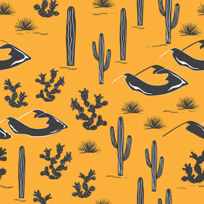 Golden Dunes & Cactus Sketch Wall Mural