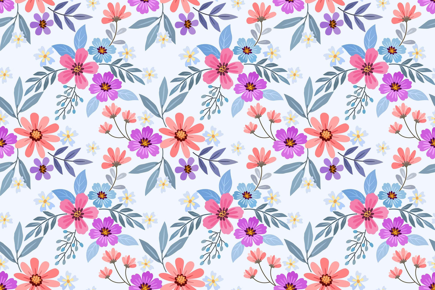 The Meadow Collection Whimsical Pastel Floral Wall Mural