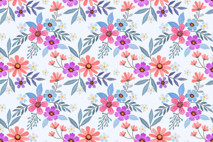 The Meadow Collection Whimsical Pastel Floral Wall Mural