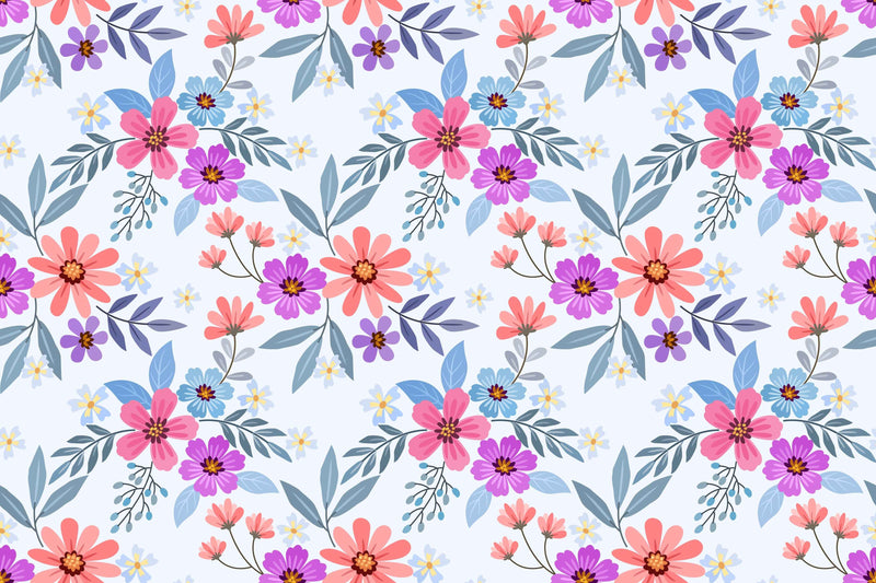 The Meadow Collection Whimsical Pastel Floral Wall Mural