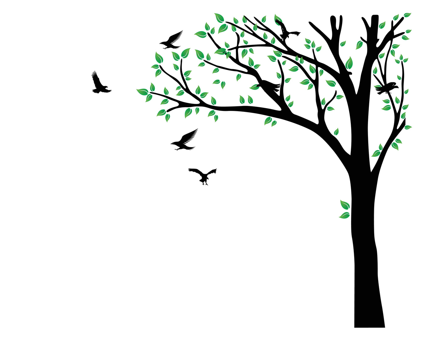 The Silhouette Grove & Birds Wall Mural