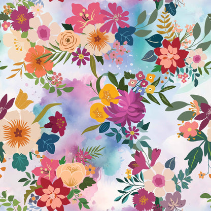 Whimsical Meadow Watercolor Mural