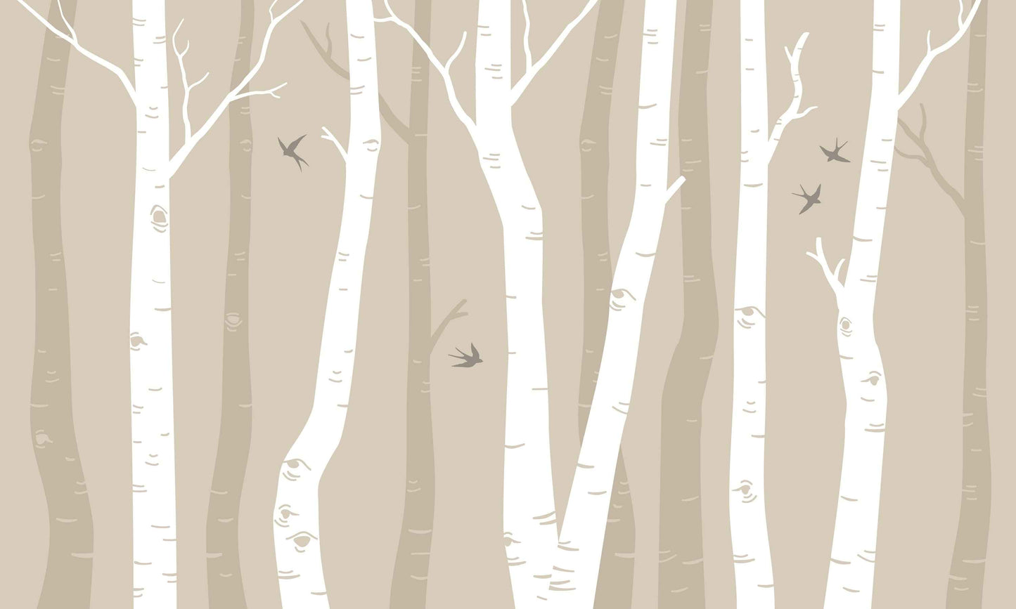 Serene Birch Forest Wall Mural