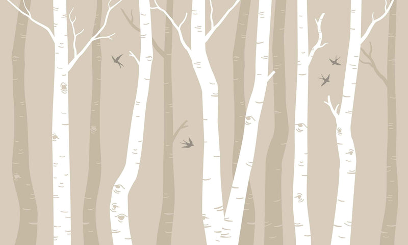 Serene Birch Forest Wall Mural