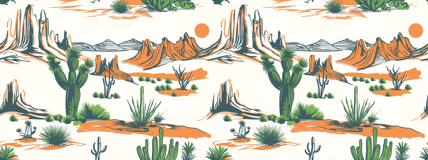 Desert Landscape – Western Cactus & Mountain Mural