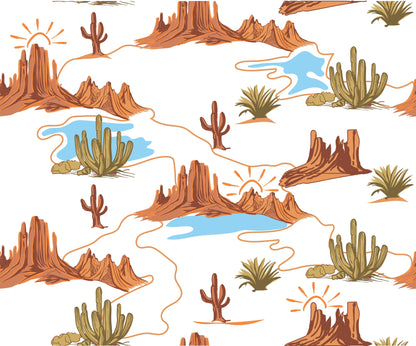 Seamless Cactus & Red Rock Mural