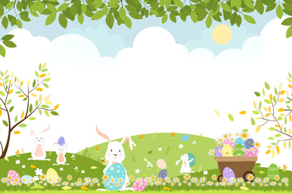 Whimsical Spring Meadow & Easter Bunny Nursery Wall Mural