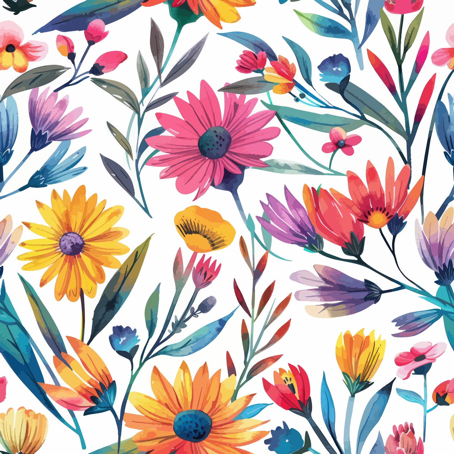 Summer Meadow Multicolor Floral Wall Mural