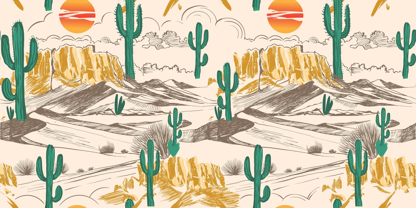 Retro Saguaro Sunset