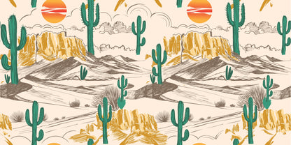 Retro Saguaro Sunset