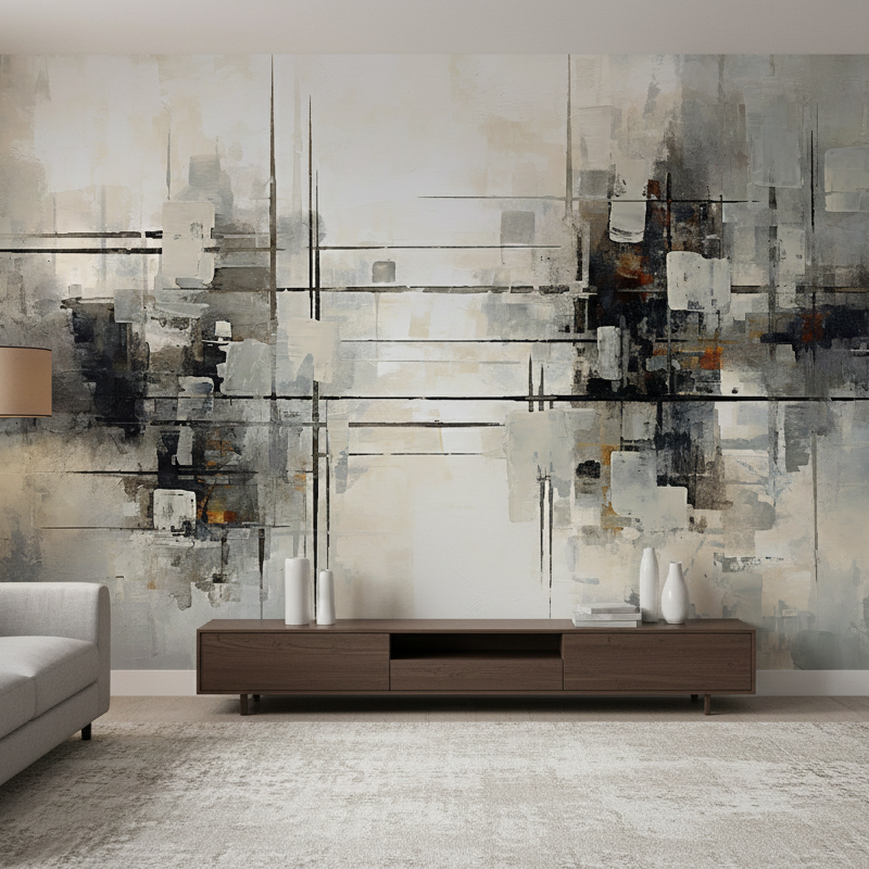 Abstract Cityscape Wall Mural