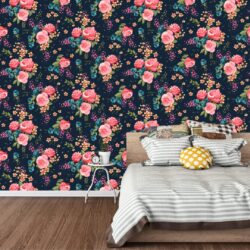 Floral Elegance in a Cozy Bedroom