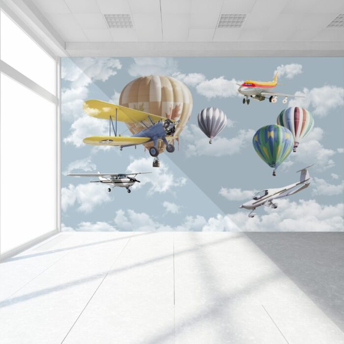 Whimsical Sky Adventure Mural