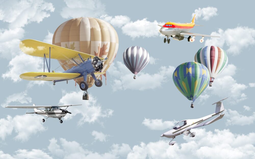 Whimsical Sky Adventure Mural - Image 2