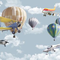 Whimsical Sky Adventure Mural - Image 2