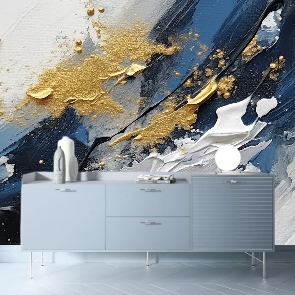 Golden Elegance Abstract Wall Mural