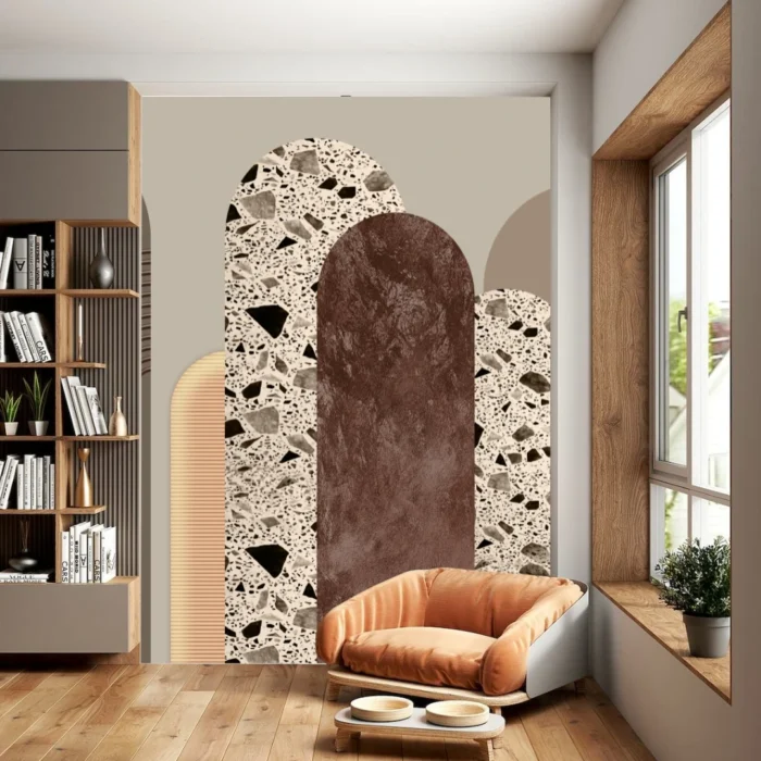 Modern Geometric Terrazzo Wall Mural