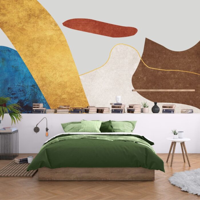 Colorful Abstract Shapes Bedroom Mural