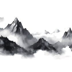 Serene Mountain Mural Living Room - Image 2