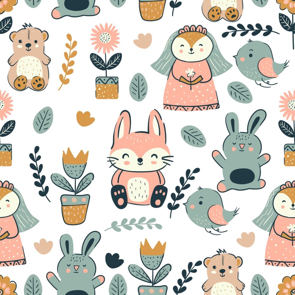 Cute Woodland Animals Nursery Wallpaper