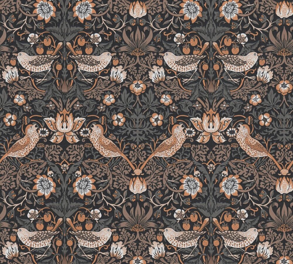 Vintage Art Nouveau Bird & Berry Wallpaper - Image 2